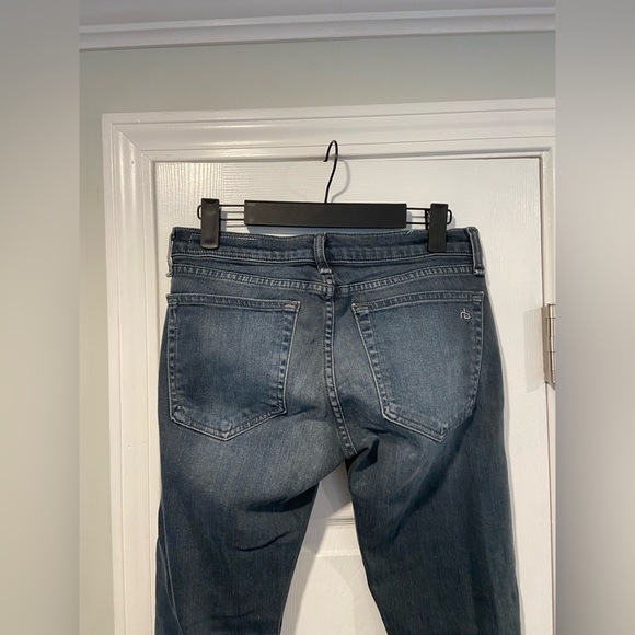 Rag & Bone Size 25 Blue Gray Cotton Stretch Low Rise Straight Leg Denim Jeans - Picture 5 of 11